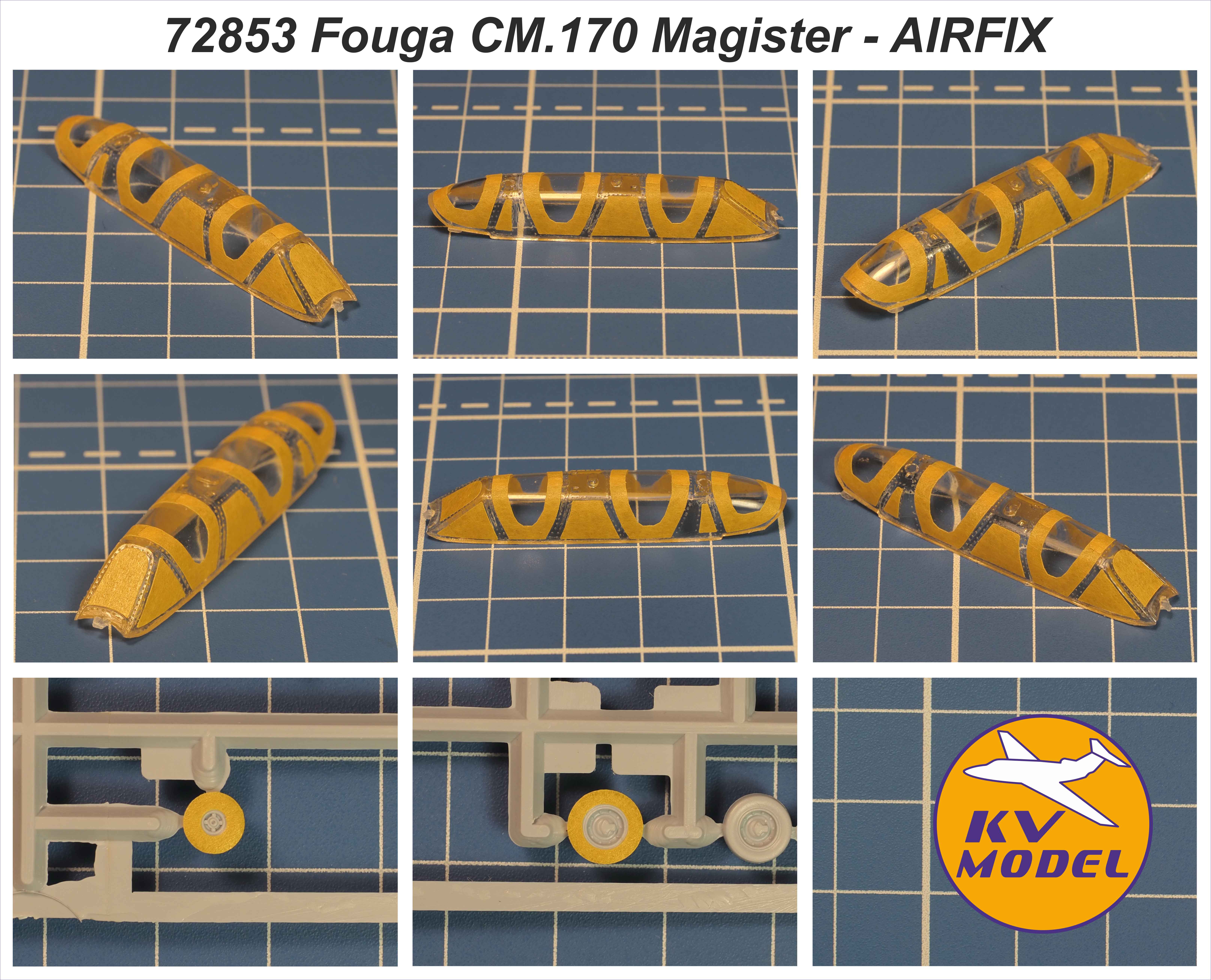 72853KV Окрасочная маска Fouga CM.170 Magister (AIRFIX #A03050, #02047-5, #9 02047) + маски на диски и колеса