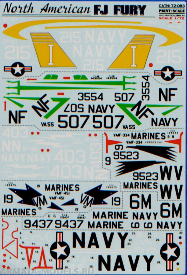 PS72-083 Декаль   North American FJ Fury