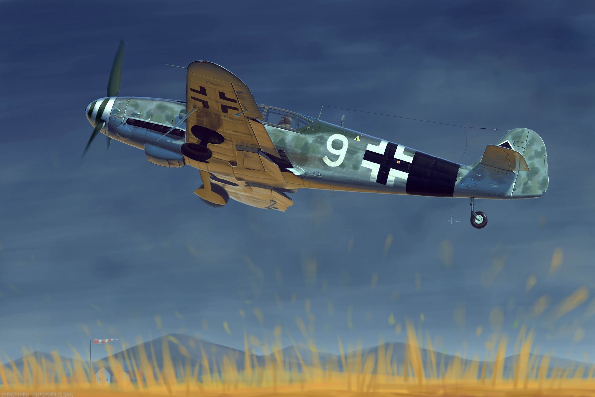 02298 Самолет  Messerschmitt Bf 109 G-10 Trumpeter