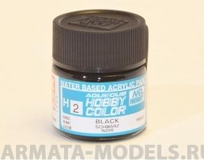H002  Краска водоразбавляемая художественная т.м. MR.HOBBY  10мл  BLACK