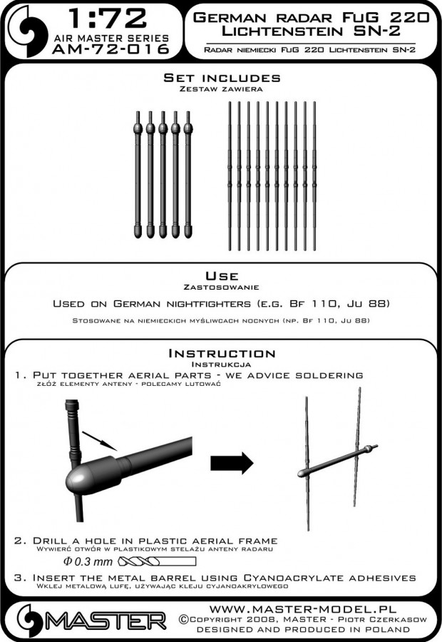 AM-72-016 Немецкая РЛС FuG 220 Lichtenstein SN-2 (используется на ночных истребителях Bf 110, Ju 88 и др.)