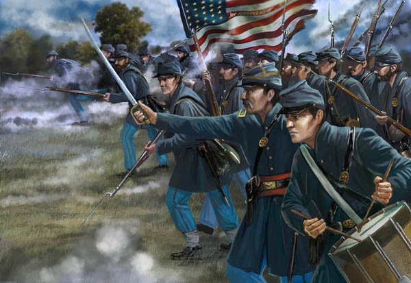 72150ST Фигуры American Civil War US Troops in Attack 1/72