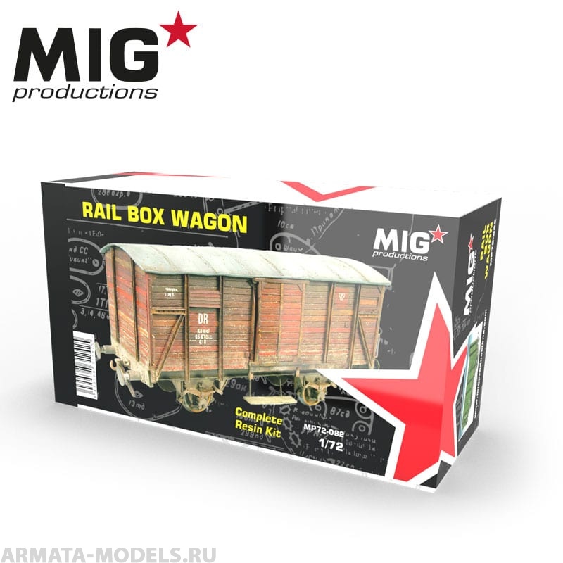 MP72-082 Сборная модель аксессуаров из пластика RAIL BOX WAGONRESIN KIT MIG Productions