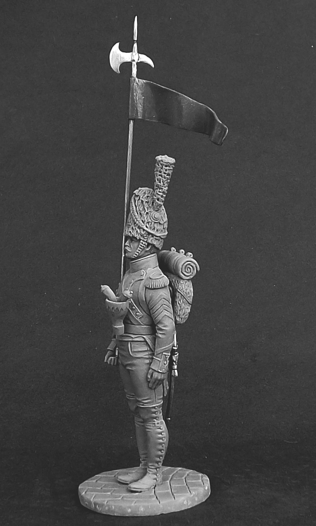 CHM-54231. 2-й орлоносец 3-го Швейцарского пехотного полка, 1809-12 гг.  54 мм. Материал - смола. Chronos Miniatures