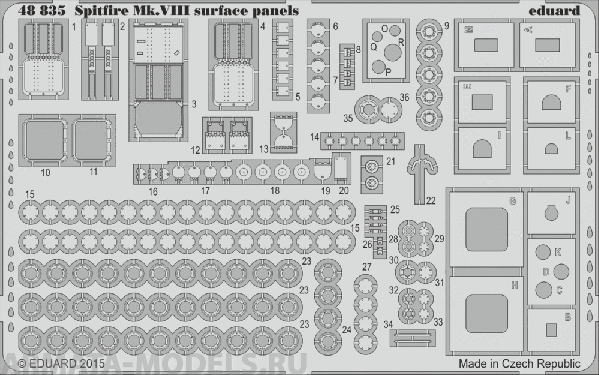 48835ED Spitfire Mk.VIII Surface Panels 1/48