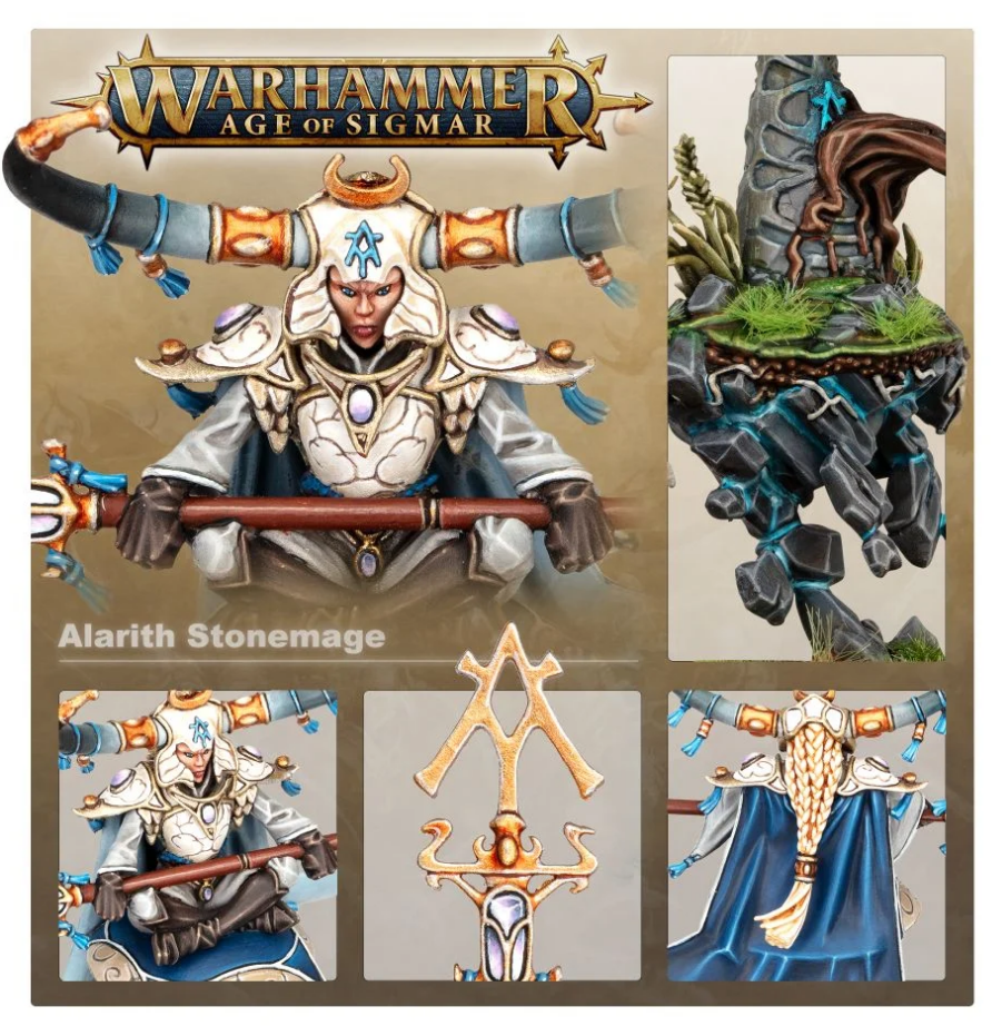 87-55GW Набор Люминеты, Повелители Владений. Каменный Маг Аларит (Lumineth Realm-Lords: Alarith Stonemage)