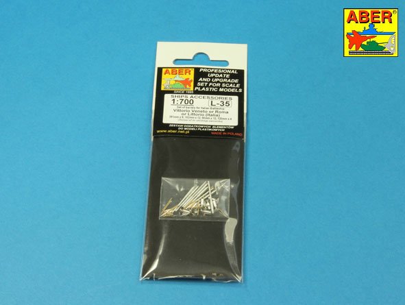 ABR-1:700-L-35  Дополнения для  Set of barrels for Italian Battleship: RN Roma or Littorio or Vittorio Veneto 381mm x 9, 152mm x 12, 90mm x 12 для  1/700