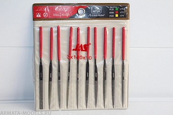 4353 Набор надфилей, алмазные, 10шт., № 200 (3*140)