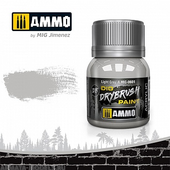 AMIG0601 Ammo Mig Краска акриловая DRYBRUSH  Light Grey