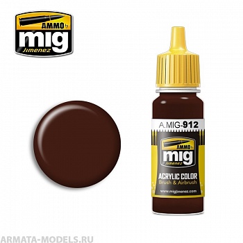 AMIG0912 Ammo Mig Акриловая краска RED BROWN SHADOW 17 мл